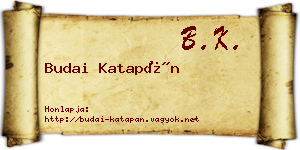 Budai Katapán névjegykártya
